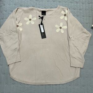 Adore Beige/Light Pink Floral Women's Top
